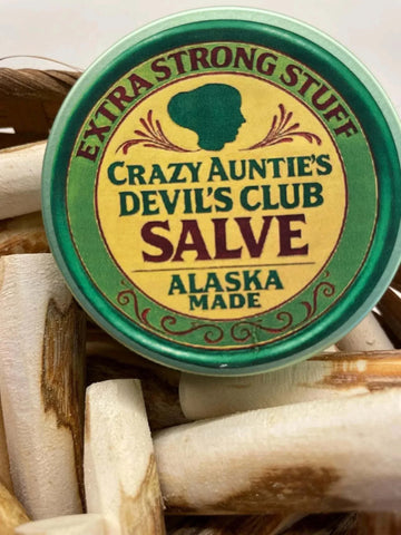 Crazy Auntie's Extra Strong Devil's Club Salve tin, Alaska Made
